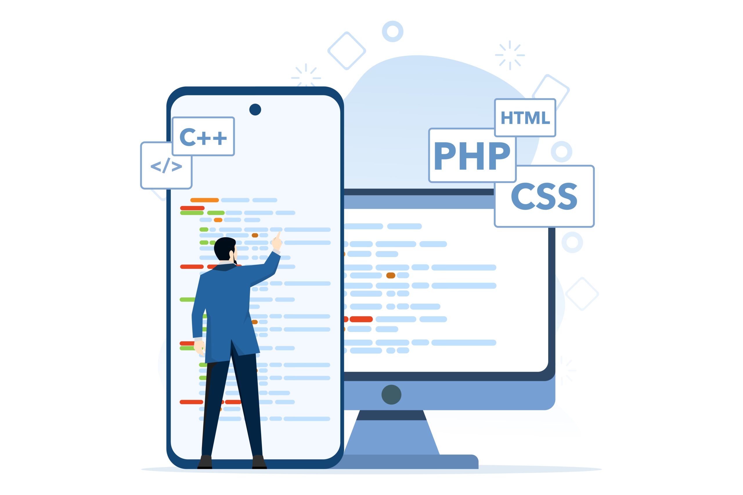 Mobile Application Development Web Landing Page-Vector