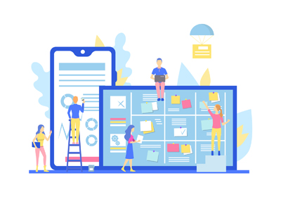 Projet web - Design et Expérience UtilisateurConcept and Characters People. Vector